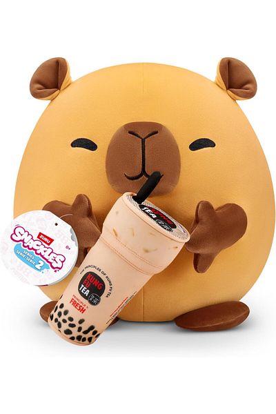 Zuru Snackles Series 2 Capybara & Boba 16 Inch Plush by ZURU, Ultra Soft Plush, Collectible Plush with...