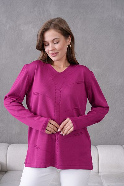 Lamierra Knitwear Young Mother Seasonal V-Neck Sweater