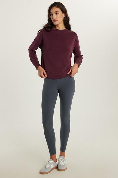 Tudors Women's Super Slim Elastic Waist Interlock Standard Size Normal Waist Anthracite Tights