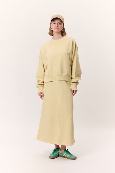 Manuka Washing Effect Sweatshirt Yellow