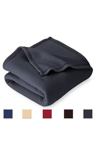 BSB HOME ® 300 GSM Premium Plush Double Blanket for Bed,Sofa,Travel|220x230cm|Grey|SOLID POLO BLANKET