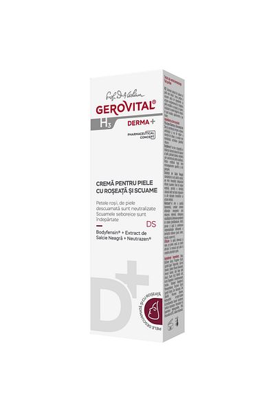 GEROVITAL Crema pentru piele cu roseata si scuame Gerovital H3 Derma+