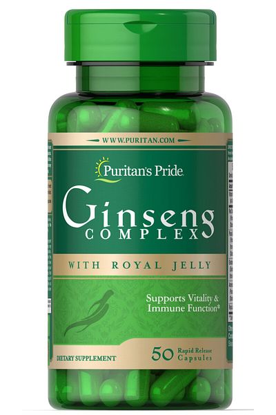 Puritan's Pride Ginseng Complex with Royal Jelly 1000 mg – 50 Rapid Release Capsules