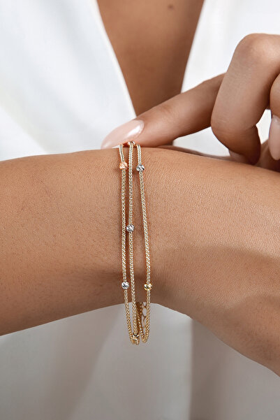 Altınkesesi 14 Ayar Altın Dorika Toplu Üçlü Popcorn Bileklik