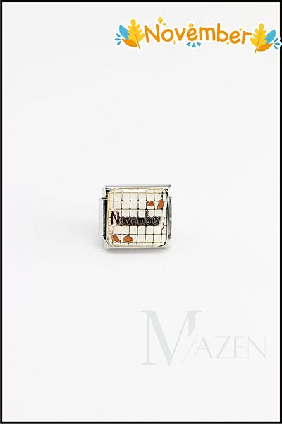 MAZEN "1 Piece Italian Steel Bracelet Charm – November 12 Months |   Moon Themed Bracelet Charm"