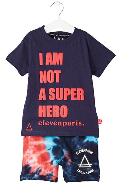 Eleven Paris Eleven Paris Shorts and T-Shirt Set, Blue 104 CM