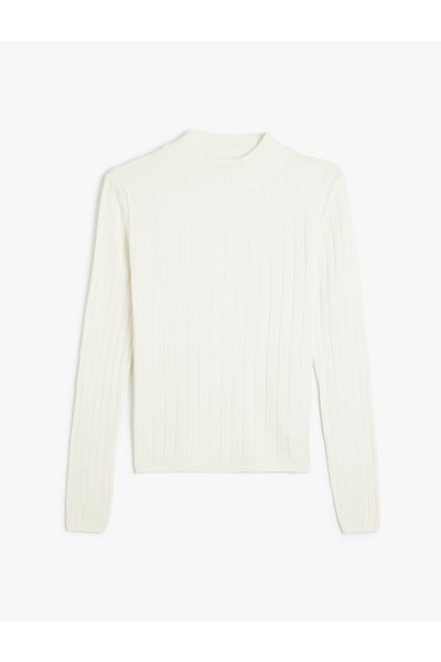 Koton Stand Collar Slim Fit Long Sleeve Basic Knitwear Sweater