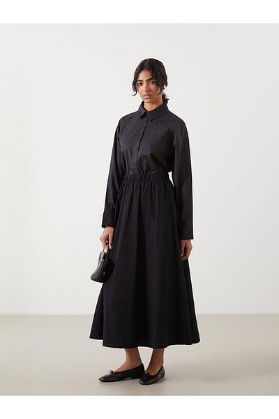 LC Waikiki Fusta evazată pentru femei din poplin cu talie elastică (S5)