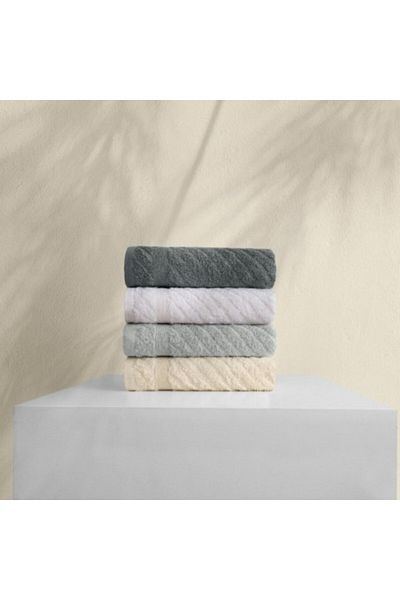 Koza Home Set 4 Towels 50x90cm 100% Cotton, Koza cream, gray, ecru, anthracite