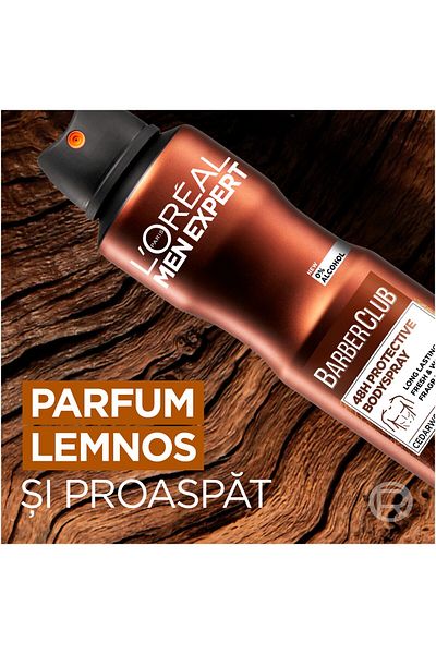L'Oreal Paris Antiperspirant spray fara alcool L'Oreal Paris Men Expert Barber Club pentru barbati