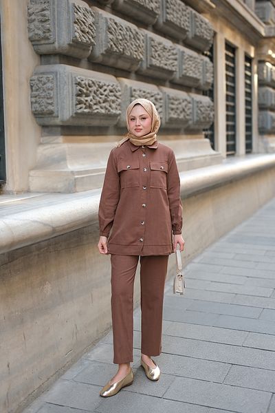 LOCCO Women's Cargo Pocket Suit Brown
