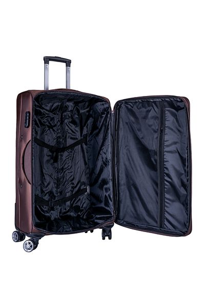 Naimeed Company Small travel trolley, Naimeed D6000, 4 double wheels 360 degrees, textile material, Brown,35x21x58cm