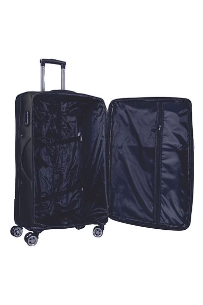 Naimeed Company Troler mic de călătorie, Naimeed D5998, 4 roți duble 360 ​​grade, material textil, Negru, 35x21x58cm