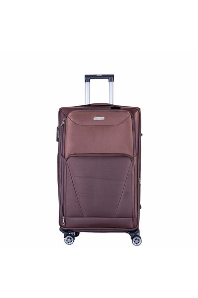 Naimeed Company Small travel trolley, Naimeed D6000, 4 double wheels 360 degrees, textile material, Brown,35x21x58cm