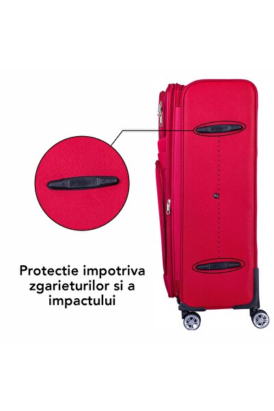 Naimeed Company Small travel trolley, Naimeed D6002, 4 double wheels 360 degrees, textile material, Red, 35x21x58cm