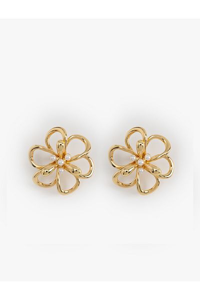 Koton Pearl Detailed Flower Earrings