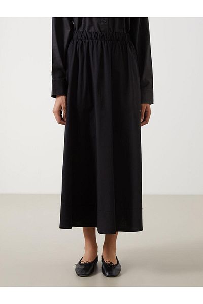 LC Waikiki Fusta evazată pentru femei din poplin cu talie elastică (S5)