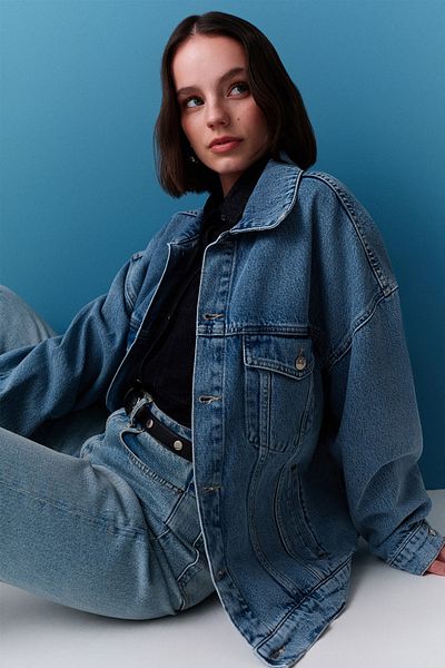 Manuka JACHETĂ DENIM OVERSIZE FORM ALBASTRĂ