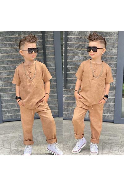 EFSACE Linen Boy Suit