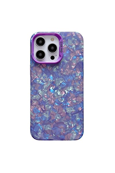 REDz Accessories Carcasă perlată, protecție cameră, aspect perlat, pentru iPhone 15 Pro Max, rezistentă la șocuri, violet