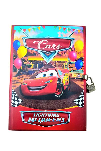 ÇİLEKHOMEAVM Cars Character Locked Souvenir Daily Memory Notebook