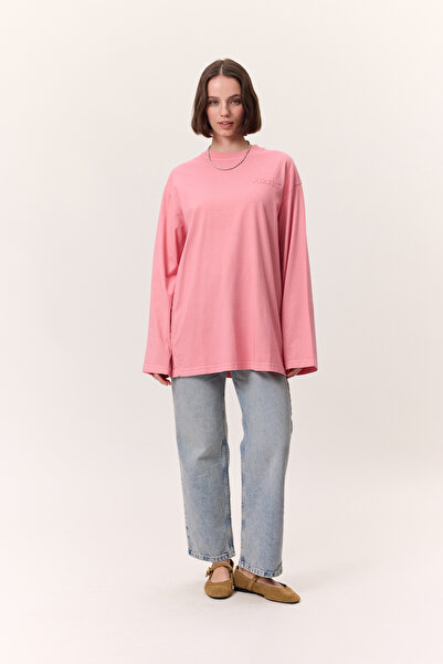 Manuka Wash Effect Long Sleeve Tshirt Pink