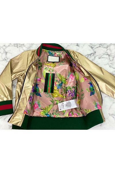 STYLENEST Unisex Gold Yellow Bomber Jacket with Lion Figure