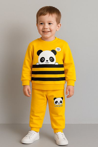 Jaju Baby Yellow Panda Children's Bottom Top Set