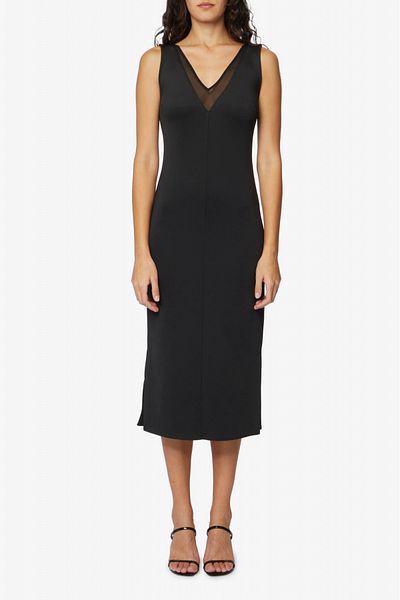 Calvin Klein CK V-neck fitted dress Black S INTL