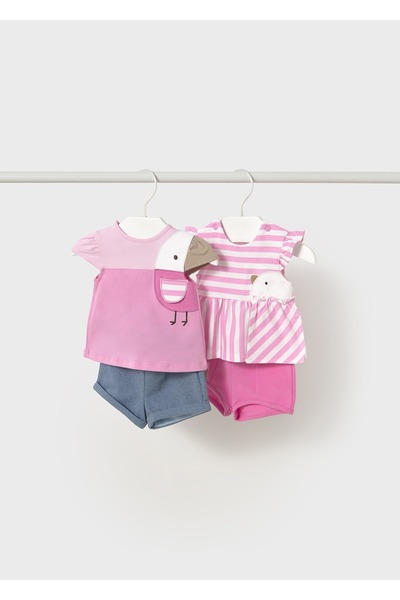 MAYORAL Baby Girl 4-Piece T-Shirt Shorts Set Pink 1670
