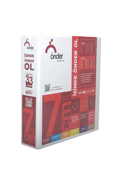Önder 4 Ring Folder Pvc Pockets 7 cm - White