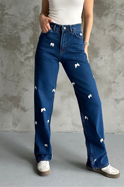 macharel jeans Дънки с широки крачоли и панделка