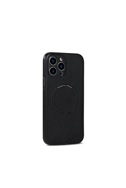 REDz Accessories Husă Magsafe, aspect piele, compatibilă cu iPhone 12 Pro, ul...