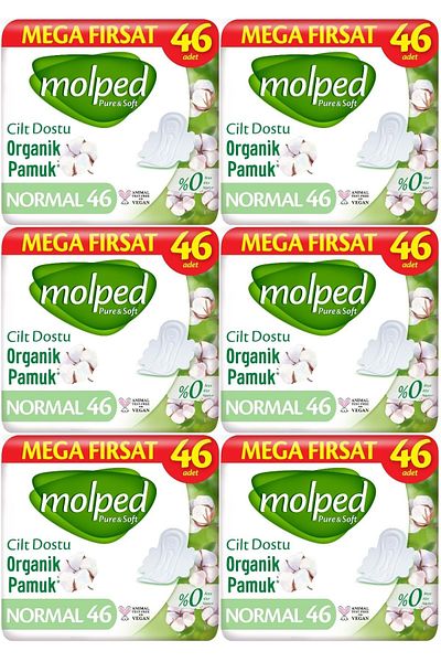 Molped Pure&Soft Sanitary Pad Normal 276 (6Pk*46) Piece Mega Pk