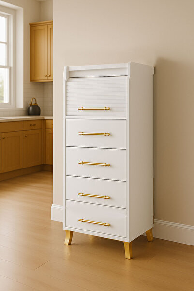 Bygolden Zade 4 Çekmeceli Çok amaçlı mutfak ve ekmeklik dolabı