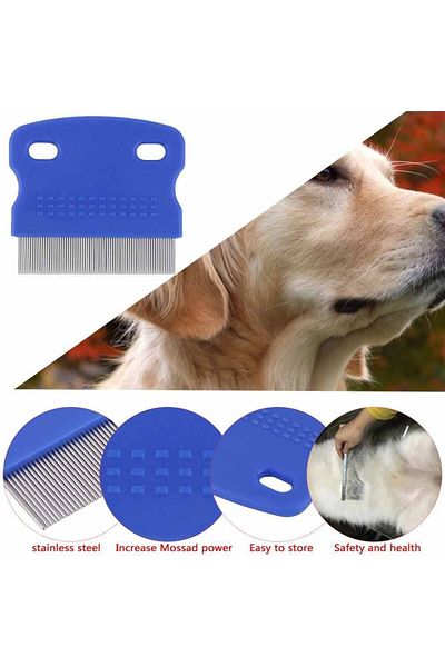 Ecosell Cat Dog Animal Lice Flea Comb Blue