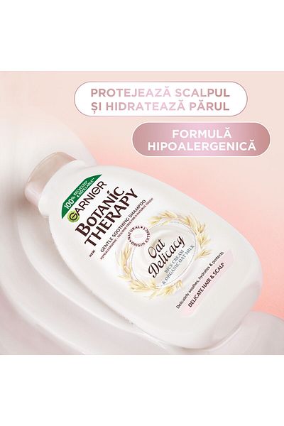 Garnier Sampon Garnier Botanic Therapy Rice Cream & Organic Oat Milk pentru par si scalp sensibil