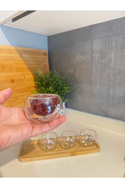 Janset Set of Bamboo Long Plate and Jam Bowl