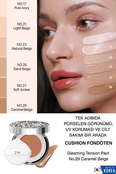 2aN Compact Foundation- Porcelain Finish, Uv Protection, All-Day Hydrating Effect No.29 Caramel Beige