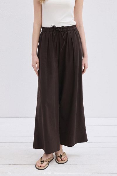 KADRİYE BAŞTÜRK Doren Linen Trousers Brown