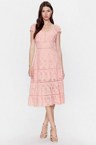 Guess Rochie Guess cu croiala in A si dantela Sangallo Roz L INTL