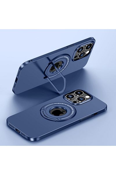 REDz Accessories Husă Magsafe, suport inelar, decupaj cu logo, compatibilă cu iPhone 13 Pro Max, albastră