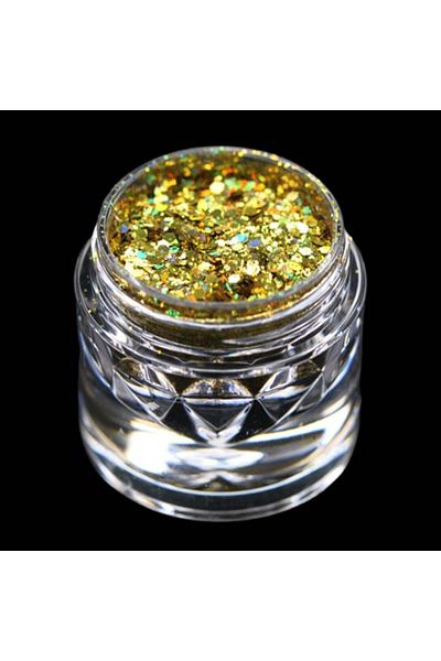 Kajol Beauty Sclipici cosmetic holografic (auriu intens) pentru machiaj/bodyart PK175 KAJOL Beauty®, <1g