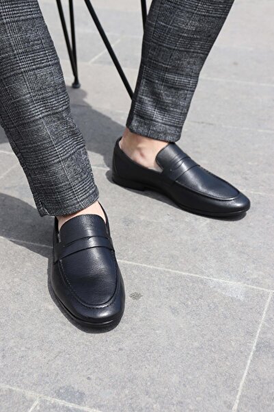 DERİ KABUSU Genuine Leather Classic Men's Ballerina Shoes 119