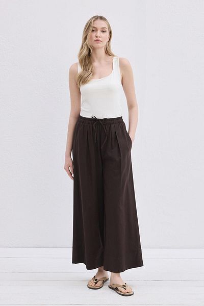 KADRİYE BAŞTÜRK Doren Linen Trousers Brown