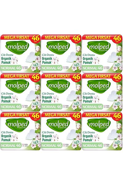 Molped Pure&Soft Sanitary Pad Normal 414 (9Pk*46) Piece Mega Pk
