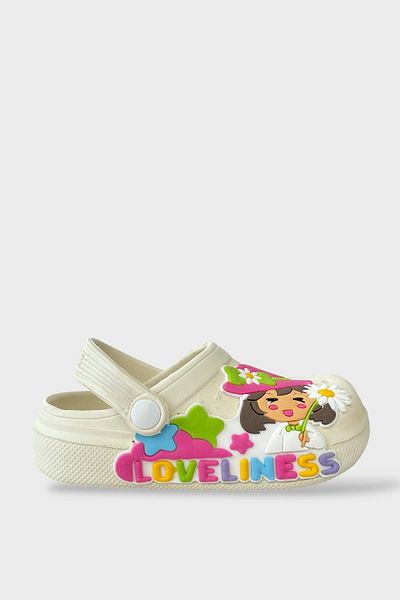 Liger Children's Daily Orthopedic Non-Slip Sole Figured Sandals Slippers Cream