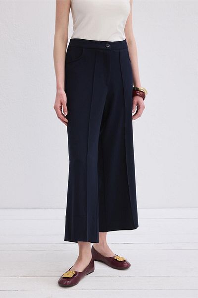 KADRİYE BAŞTÜRK Nicol Stitched Trousers Navy Blue