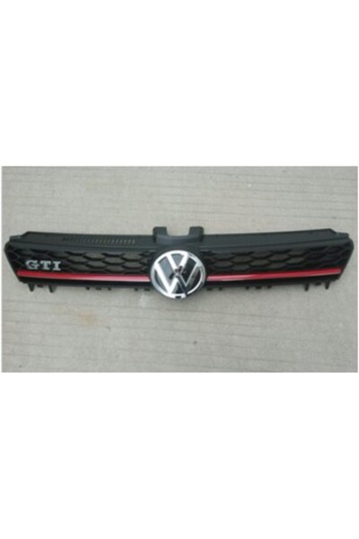 gkl VOLKSWAGEN ÖN PANJUR KROM KIRMIZI ÇİZGİLİ MAT SİYAH+GTI YAZI+ ARMASIZ GOL...