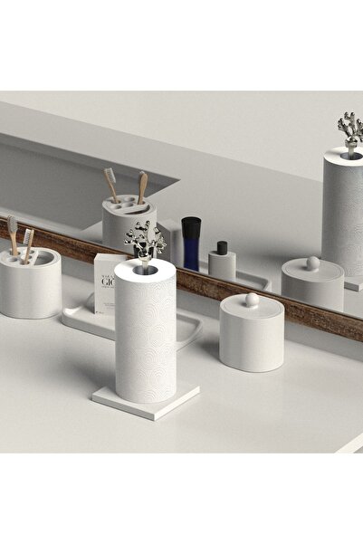 EOCRAFT Kompozit Granit,mermer Kağıt Havluluk Ve Peçetelik Gümüş Metal Saplı